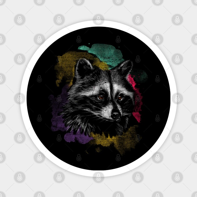 Raccoon Colorful Trash Panda Magnet by ShirtsShirtsndmoreShirts